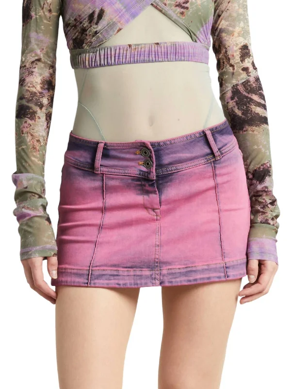 Trendy Styles Washed Denim Mini Skirt In Violet