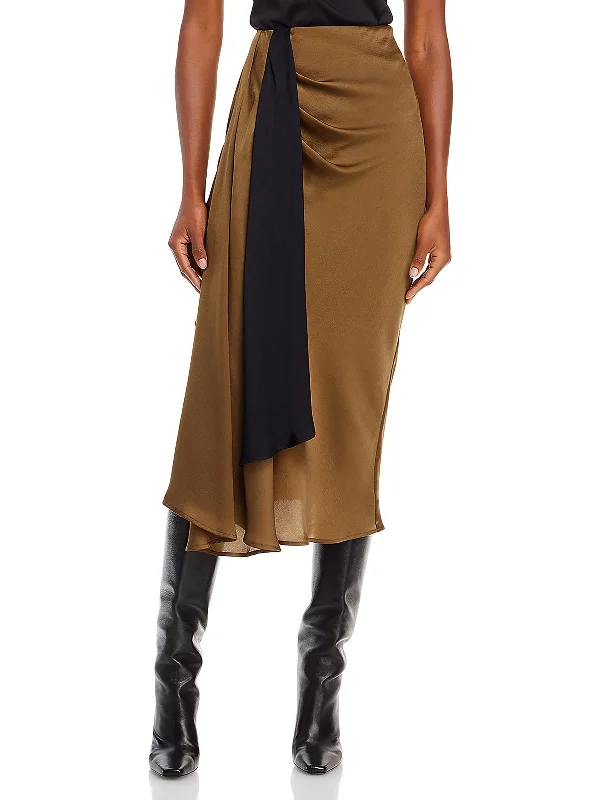 Redefining Women's Fashion Womens Draped Midi Midi Skirt