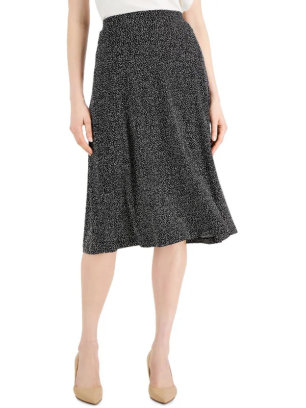 The Epitome Of Modern Women's Fashion Womens Jersey Polka Dot A-Line Skirt