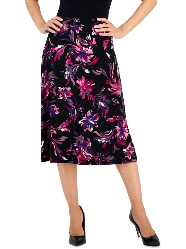 Absurdly Cheap Sale Womens Knit Floral A-Line Skirt