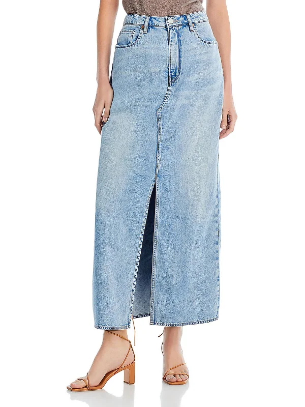 Season Appropriate Women's Collection Womens Long Denim Denim Skirt