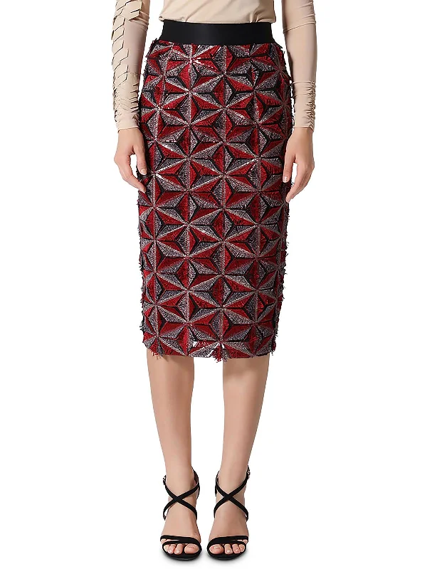 Chic & Cozy Collection Womens Textured Sequin Pencil Skirt