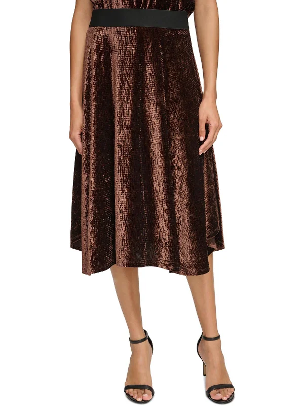 Chic Style, Always In Vogue Womens Velvet Long A-Line Skirt