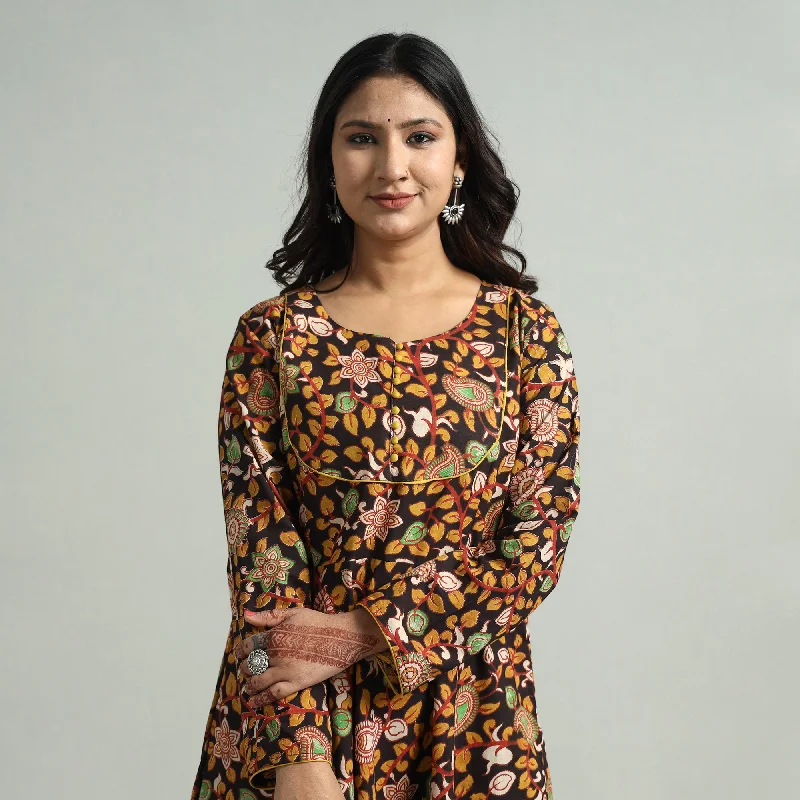 Exclusive Discounts Black - Kalamkari Printed Cotton A-Line Dress