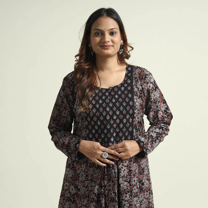 Seasonal Style Discounts Multicolor - Ajrakh Block Printed Cotton Flared Kurta with Palazzo Set