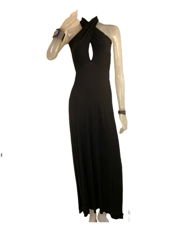 Exclusive Sale E-Motions Halter Maxi Dress Black