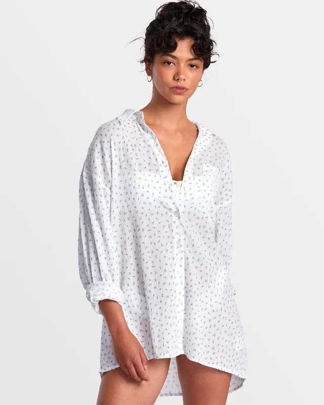 Budget Friendly Gimme Shirt Dress - White