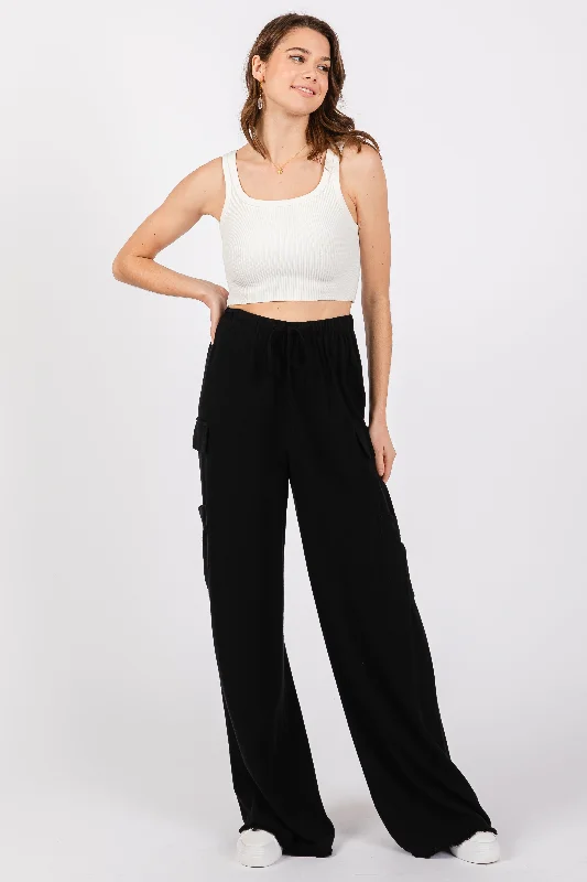 Great Deals On Ethnic Cultural Wear Black Pocketed Drawstring Pants