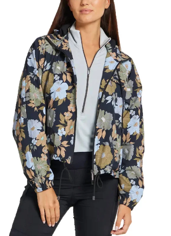 Chic Styles Enya Printed Jacket In Black Multi