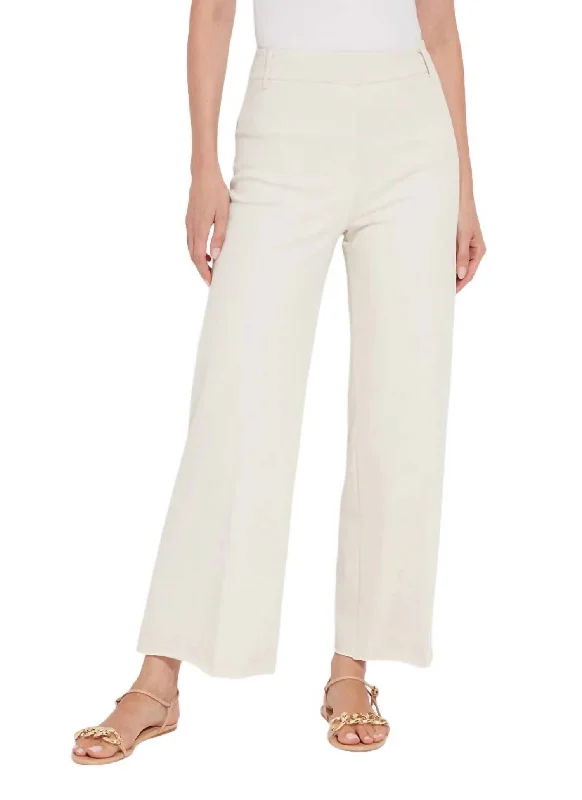 Fashion Forward Erin Wide Leg Denim Pant In Oat