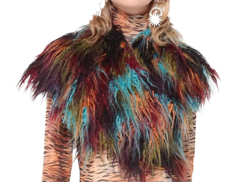 Wardrobe Upgrade Faux Fur Collar In Multi