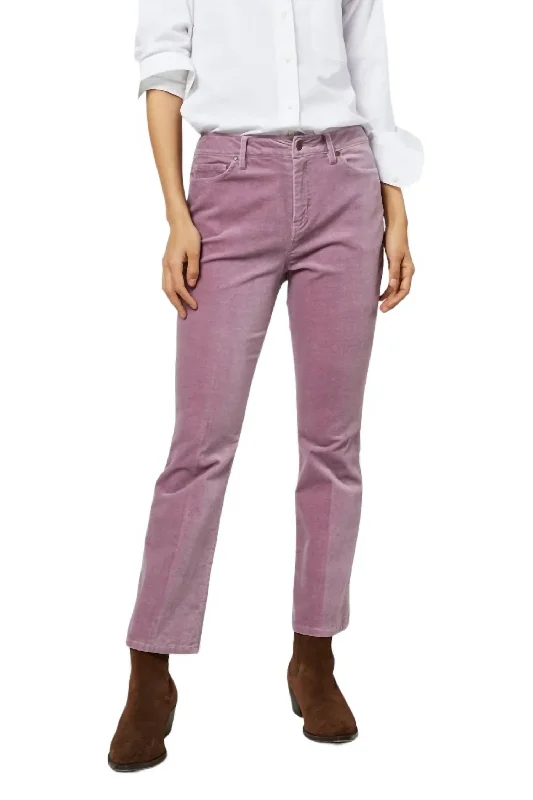 Weekend Special Flare Cropped Five Pocket Jeans In Lavender Velveteen