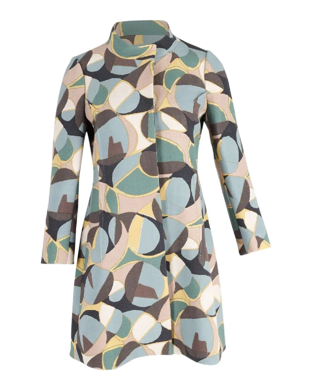 Trendy Styles Marni Patterned Coat in Multicolor Wool