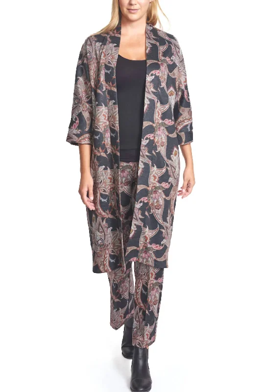 Cool Prices Niva Knit Kimono In Black Multi