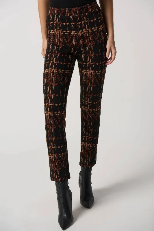 Trendy Attire For Her Plaid Slim-Fit Pants In Black/multi