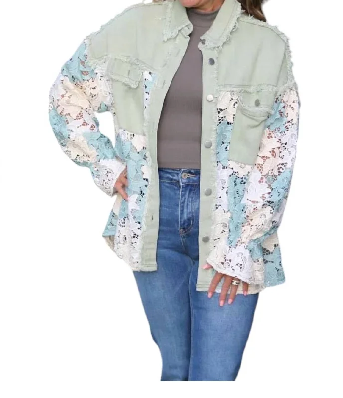 Chic Style Radiant Rose Jacket In Green Multi