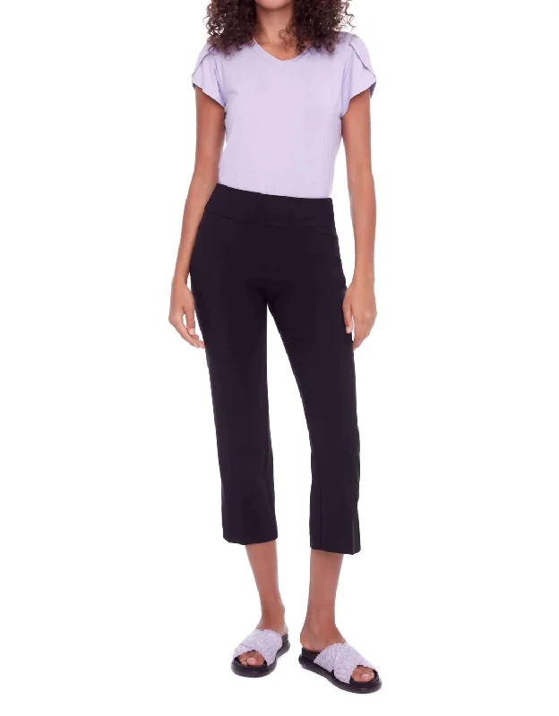 Attire Sale Solid Palermo Cropped Pant In Black