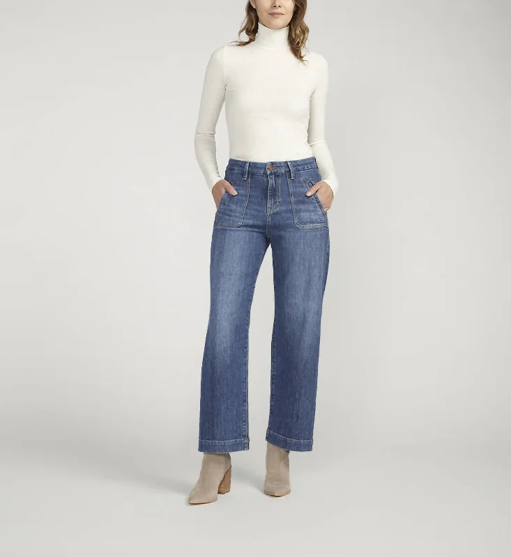 Style Revolution Sophia High Rise Wide Leg Jeans In Tidal