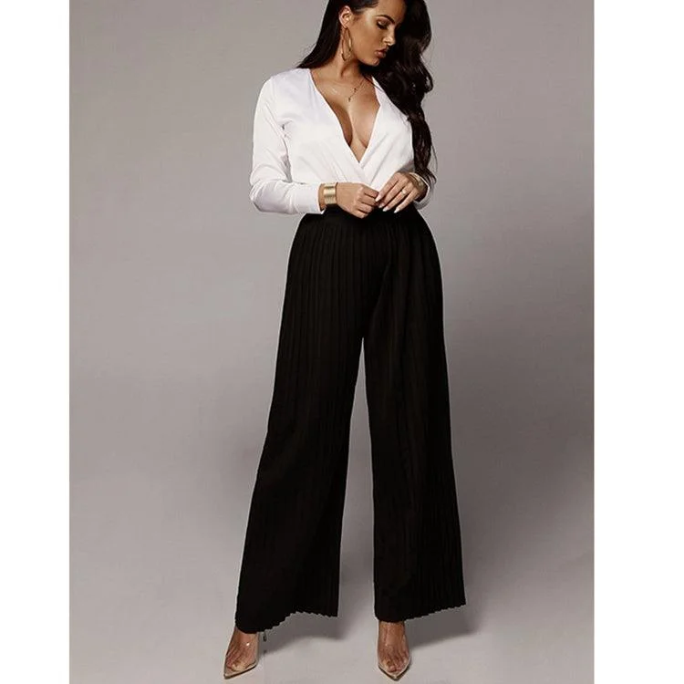 Trend Forward Threads Women Pleated Wide Pants